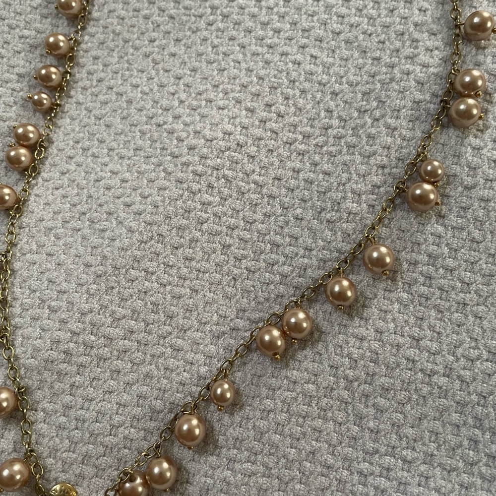 J crew rose gold beaded necklace